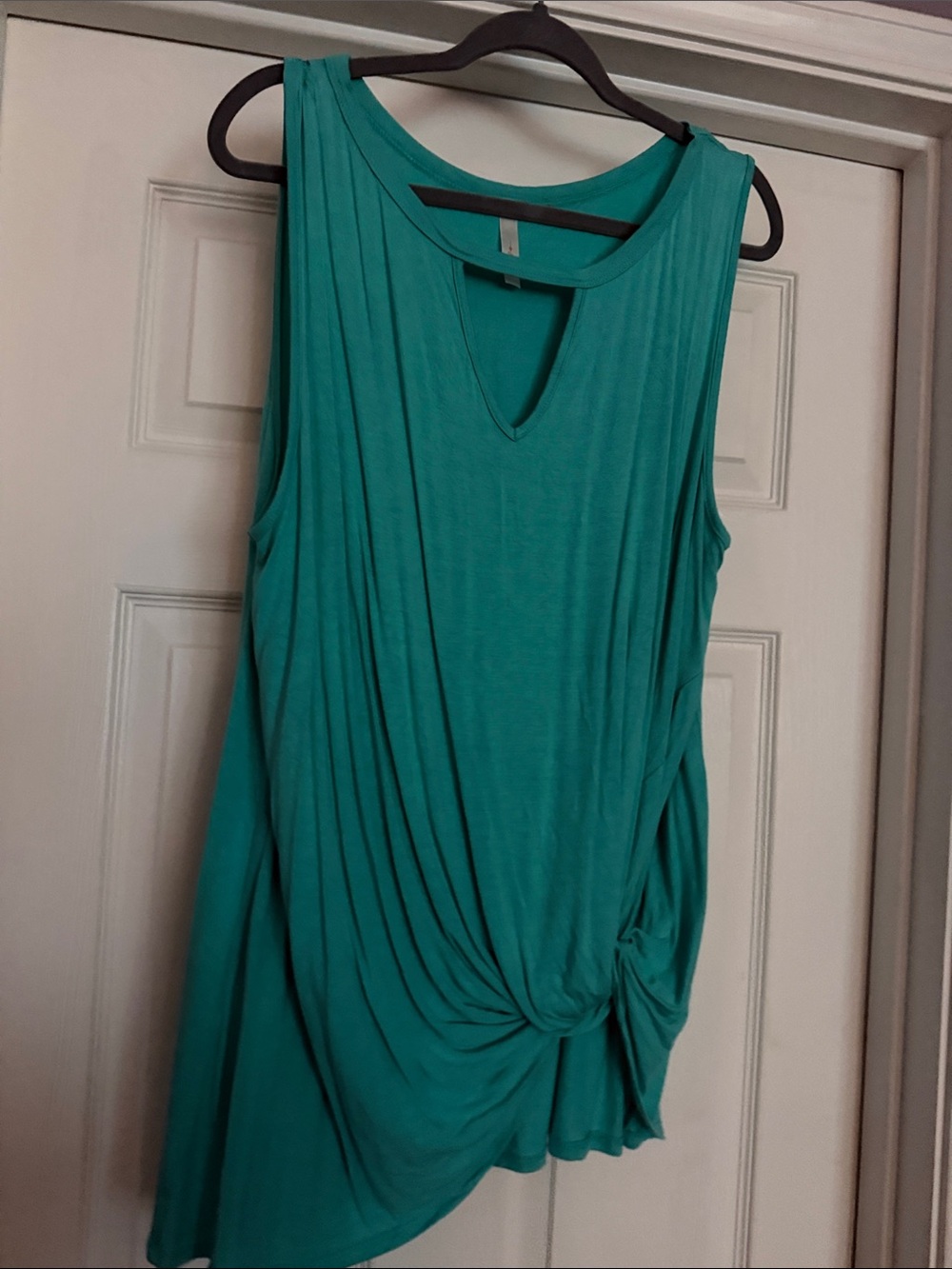 Sleeveless Teal Knot-Detail Women's Top